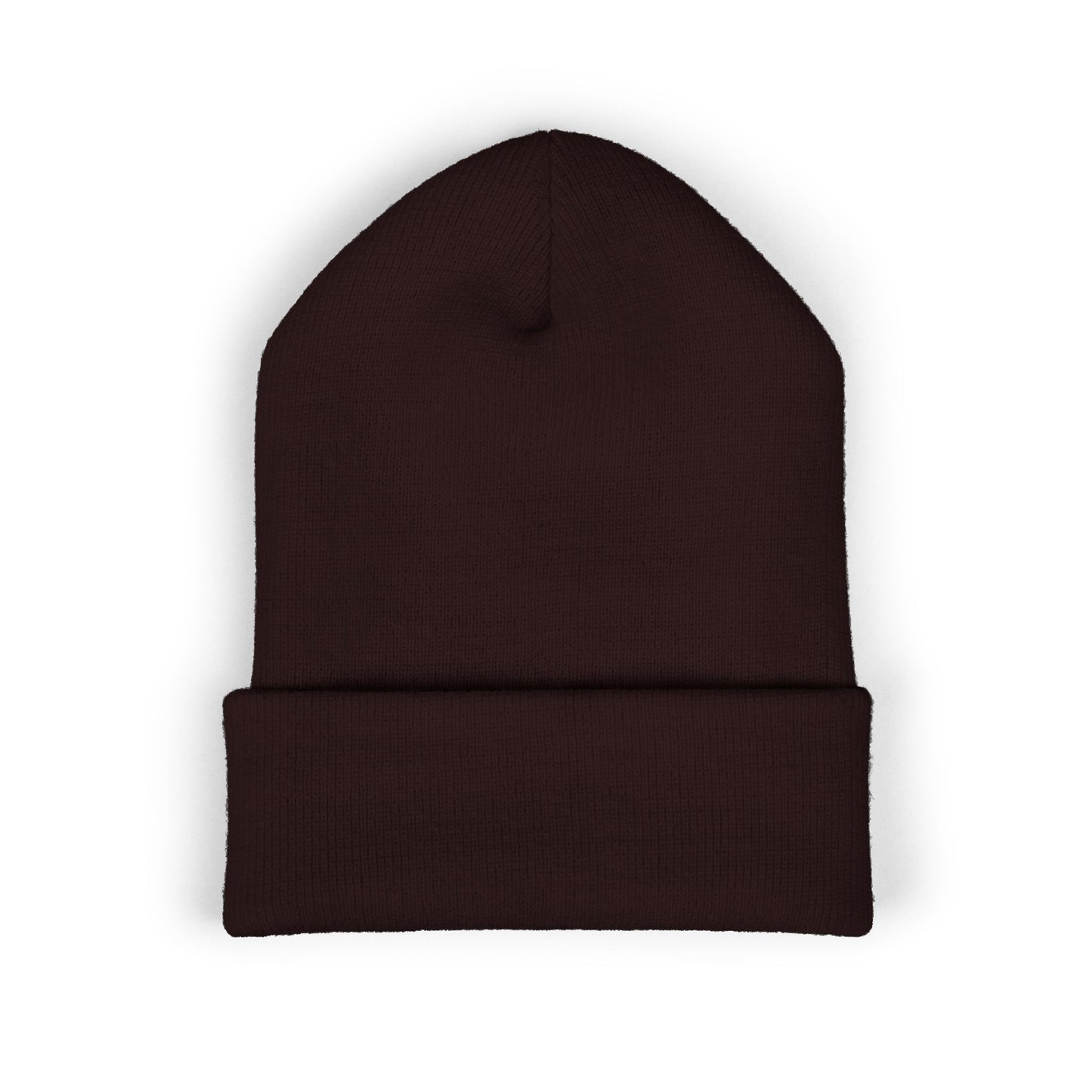 Classic Cuffed Beanie with 'The Broken Cycle' Embroidery - Stylish Winter Accessory