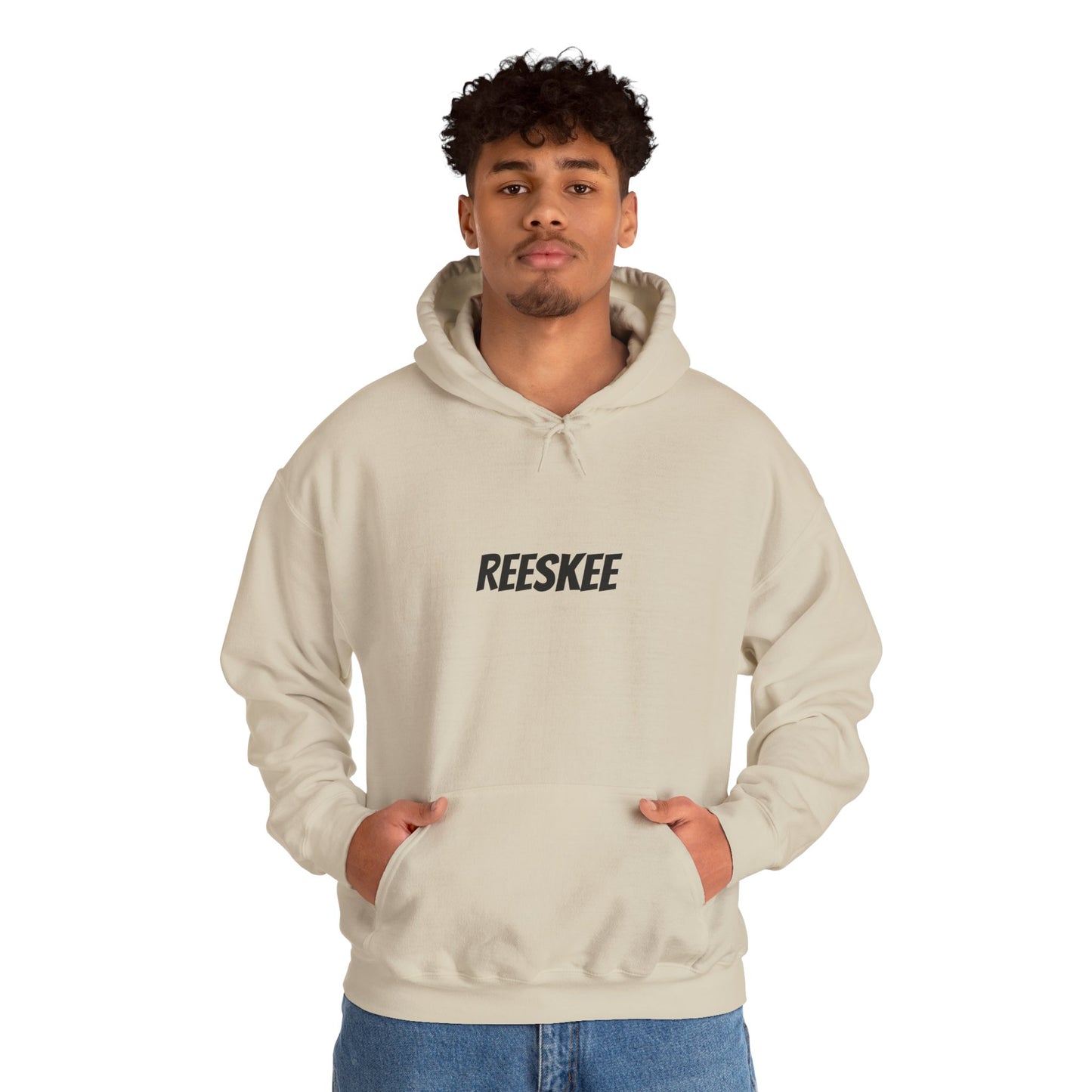 Reeskee "Blessed" White Hoodie - Minimal Graphic Pullover