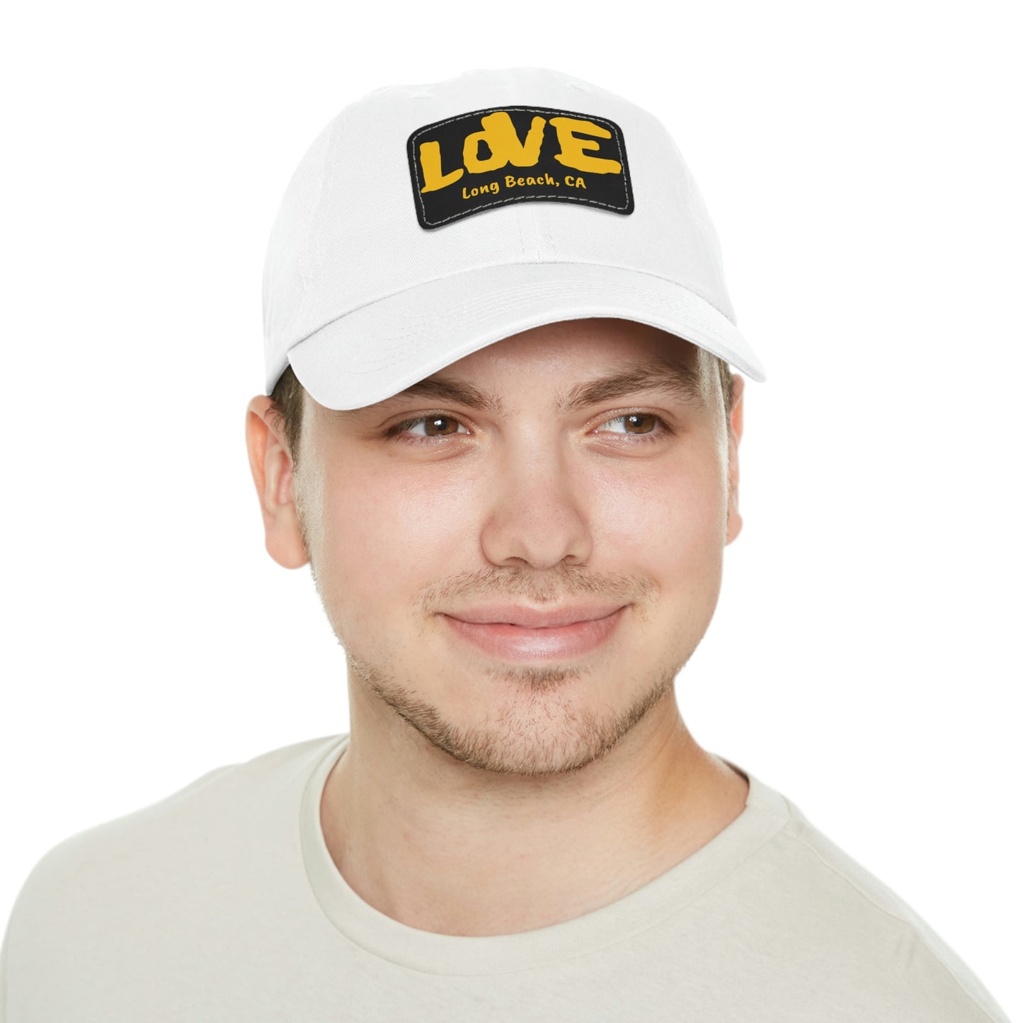 Jk L💛VE Long Beach, Ca Hat with Leather Patch - Long Beach CA Edition