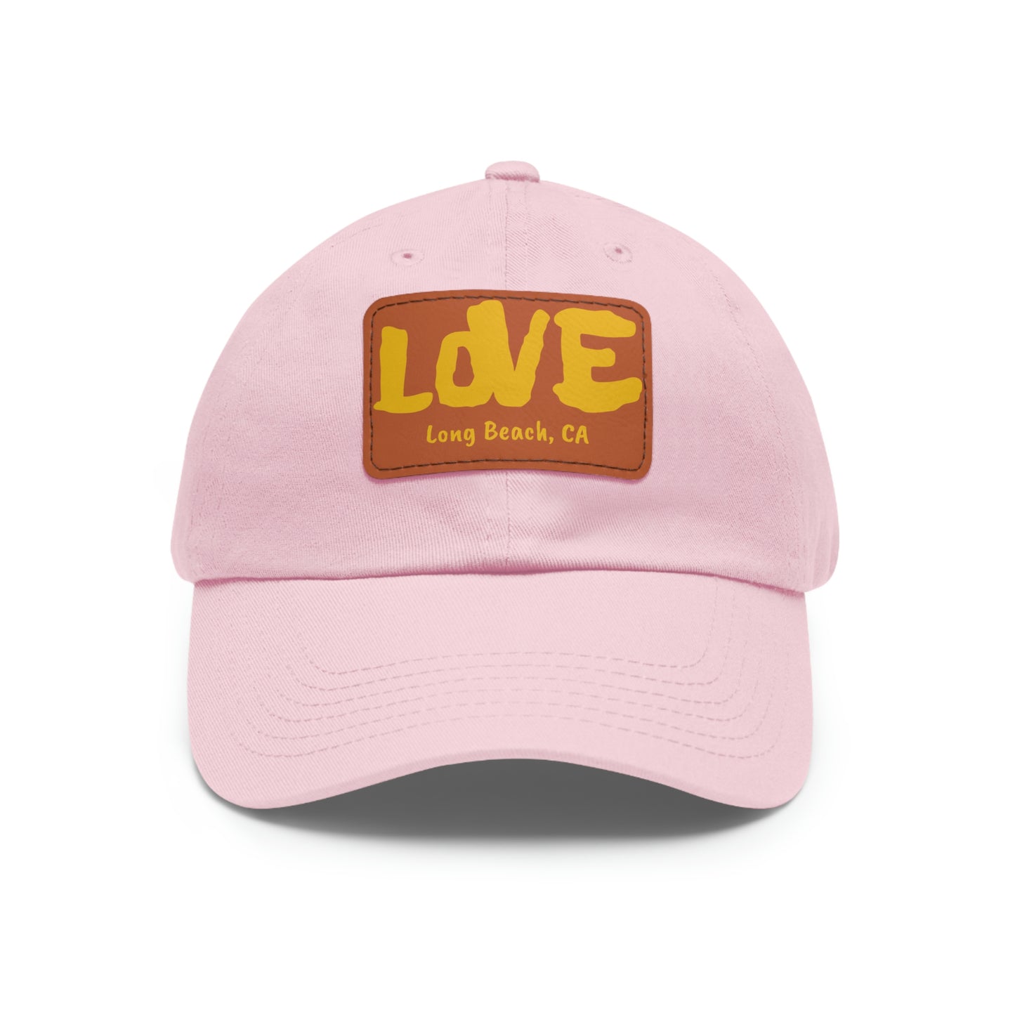 Jk L💛VE Long Beach, Ca Hat with Leather Patch - Long Beach CA Edition