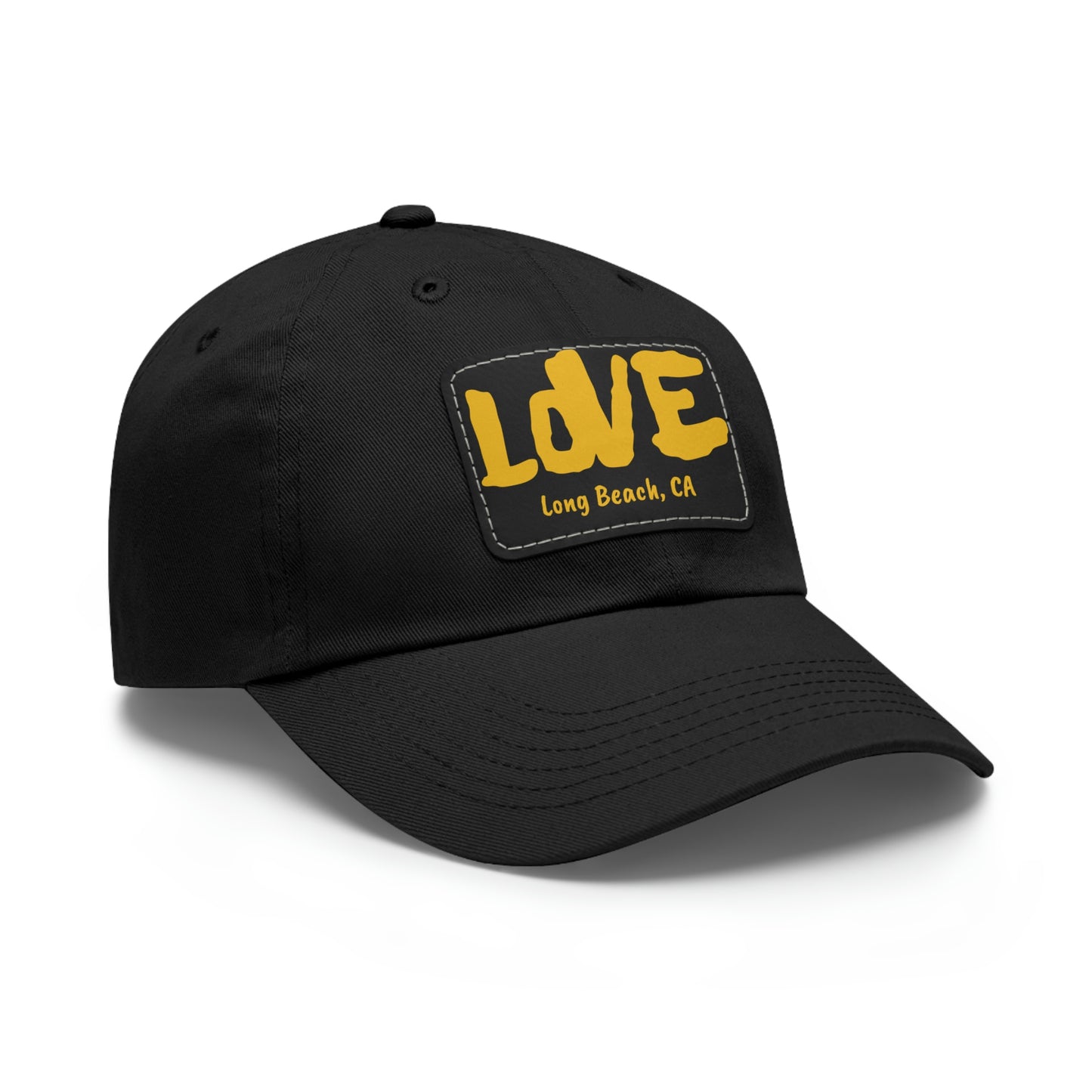 Jk L💛VE Long Beach, Ca Hat with Leather Patch - Long Beach CA Edition
