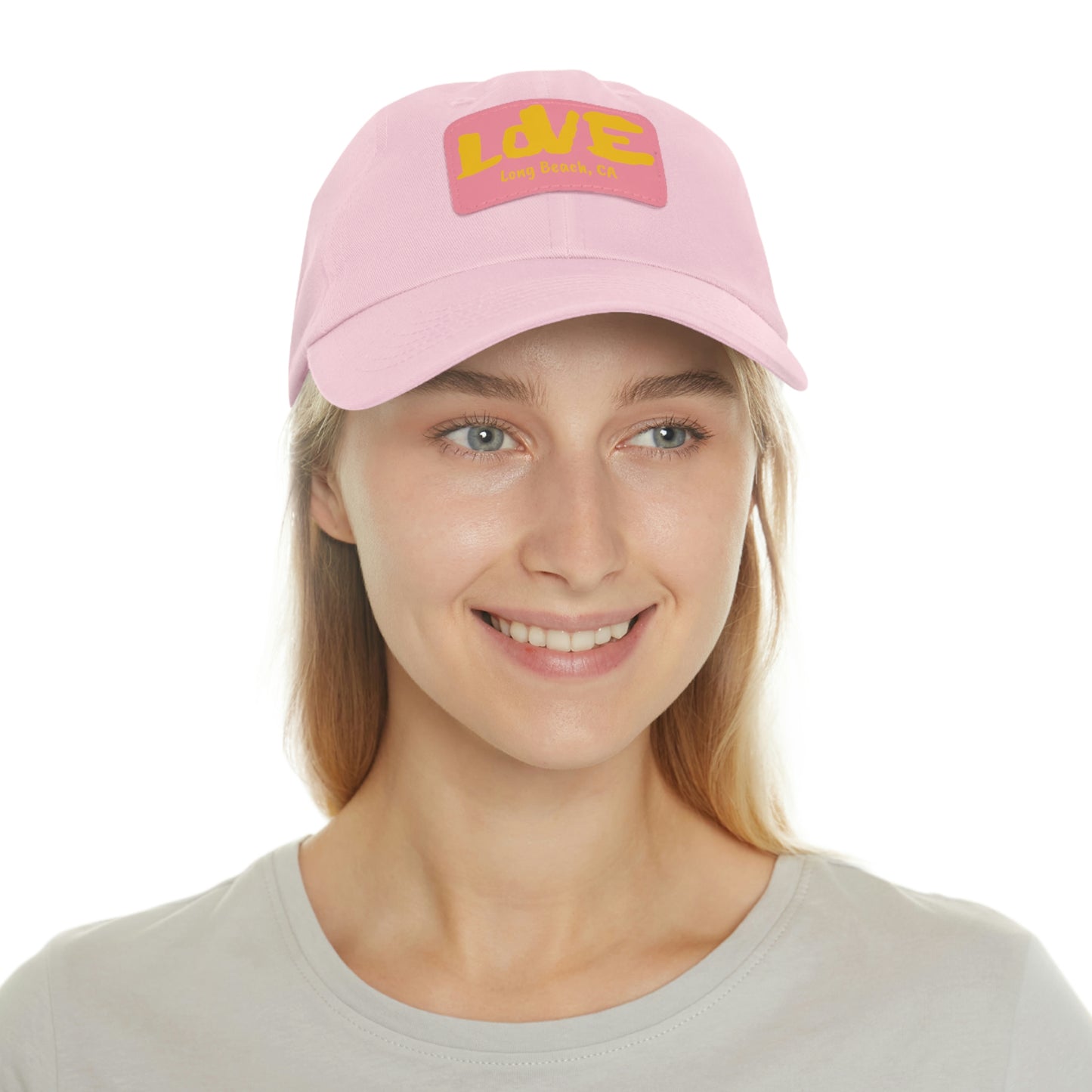 Jk L💛VE Long Beach, Ca Hat with Leather Patch - Long Beach CA Edition