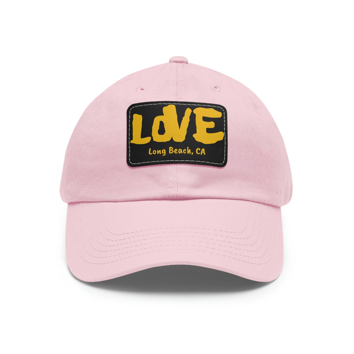 Jk L💛VE Long Beach, Ca Hat with Leather Patch - Long Beach CA Edition