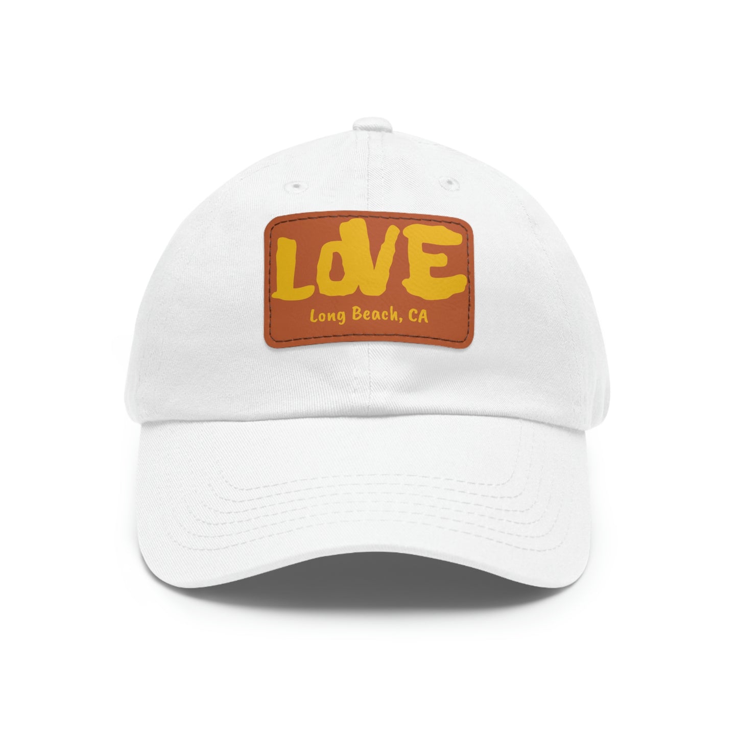 Jk L💛VE Long Beach, Ca Hat with Leather Patch - Long Beach CA Edition