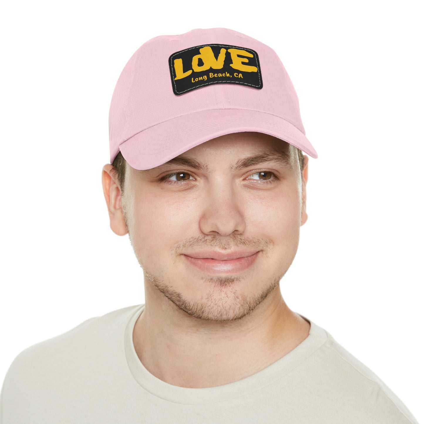Jk L💛VE Long Beach, Ca Hat with Leather Patch - Long Beach CA Edition