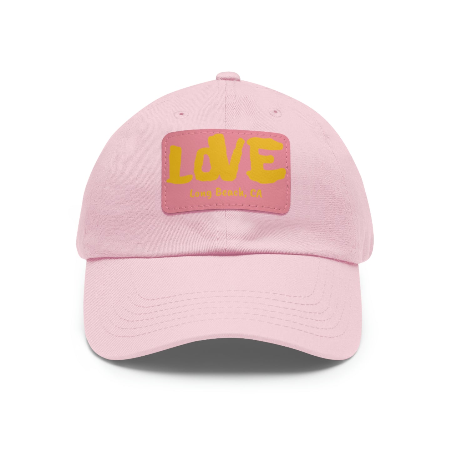 Jk L💛VE Long Beach, Ca Hat with Leather Patch - Long Beach CA Edition