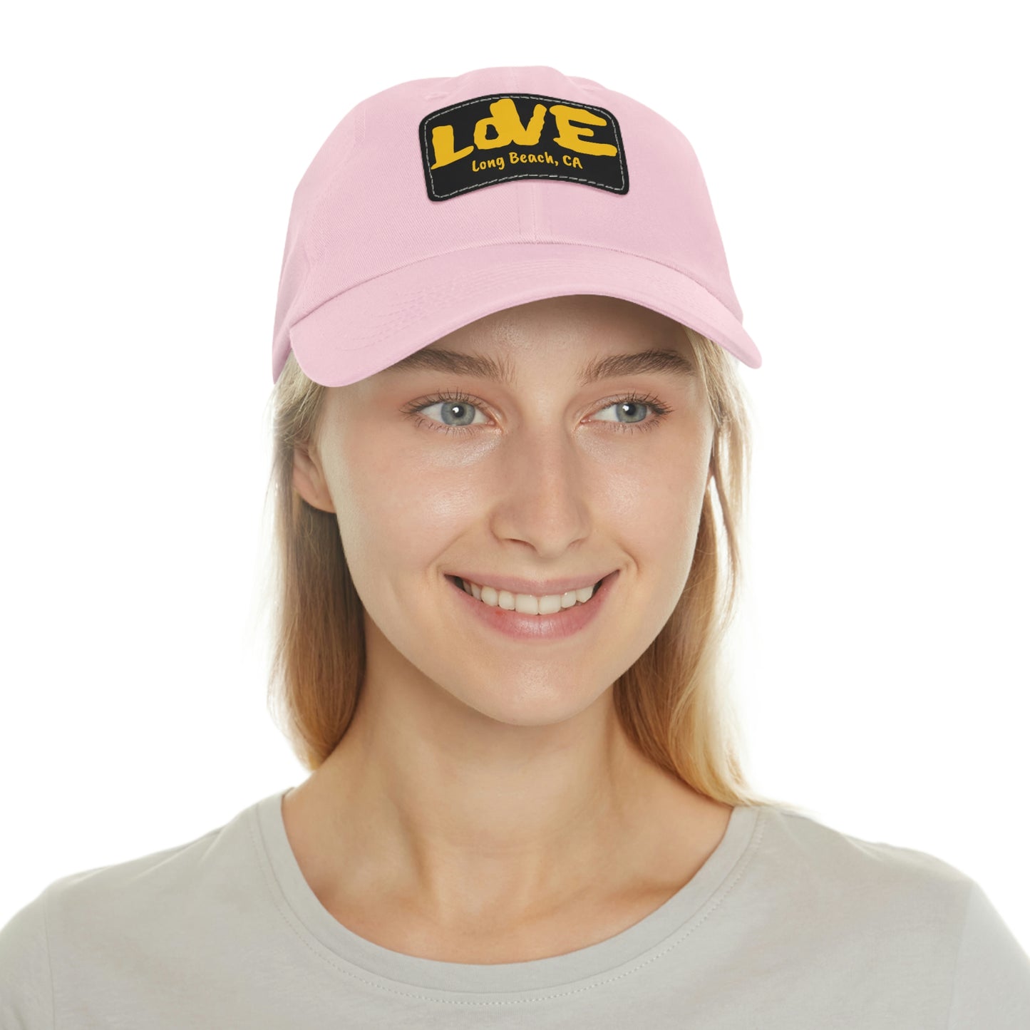 Jk L💛VE Long Beach, Ca Hat with Leather Patch - Long Beach CA Edition