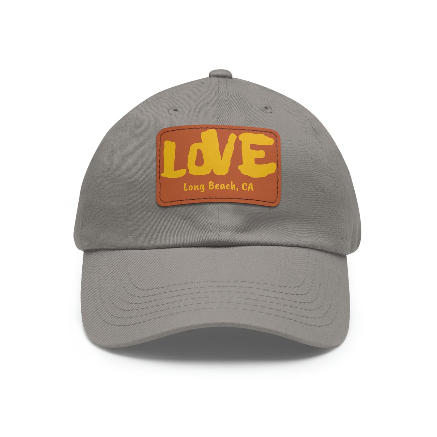 Jk L💛VE Long Beach, Ca Hat with Leather Patch - Long Beach CA Edition