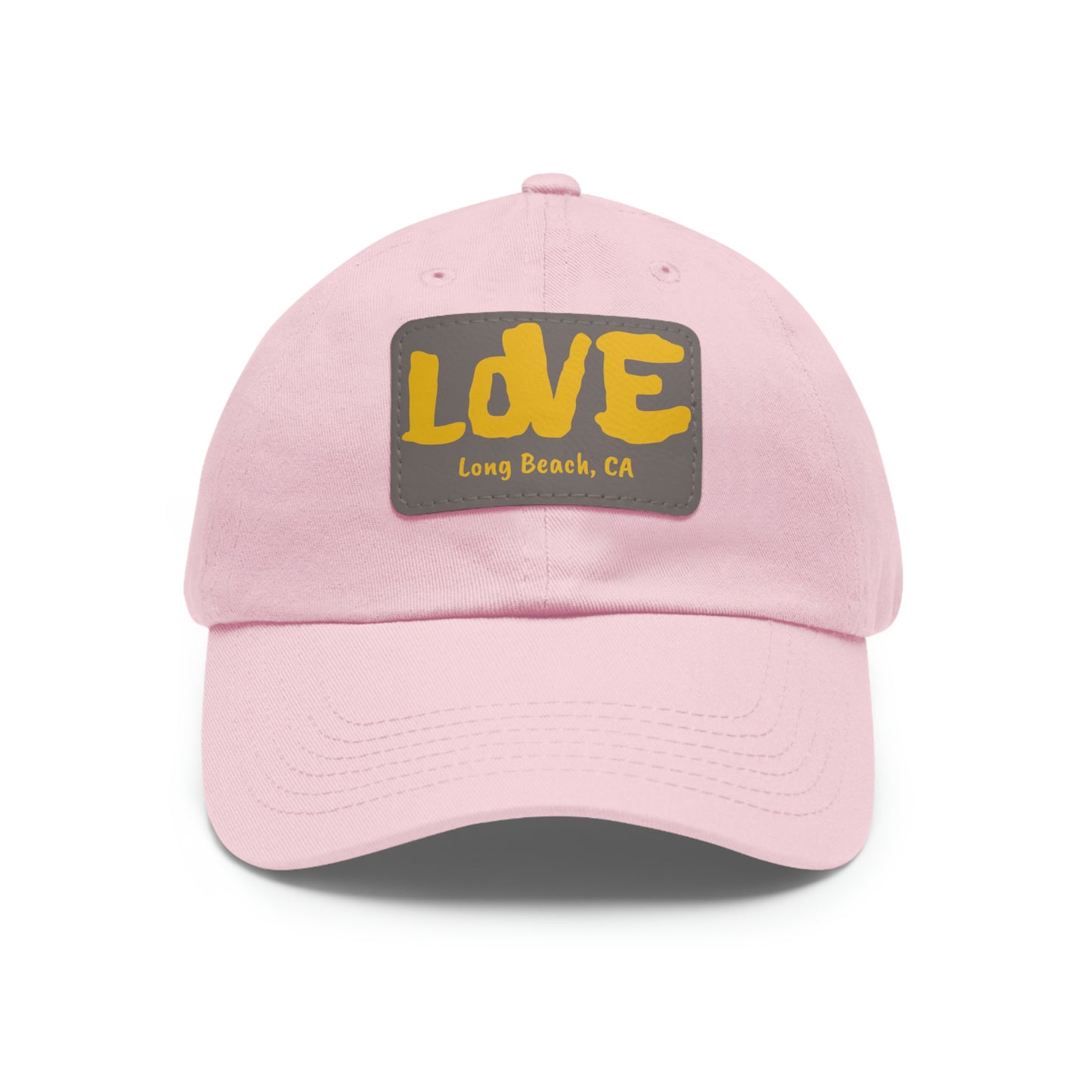 Jk L💛VE Long Beach, Ca Hat with Leather Patch - Long Beach CA Edition