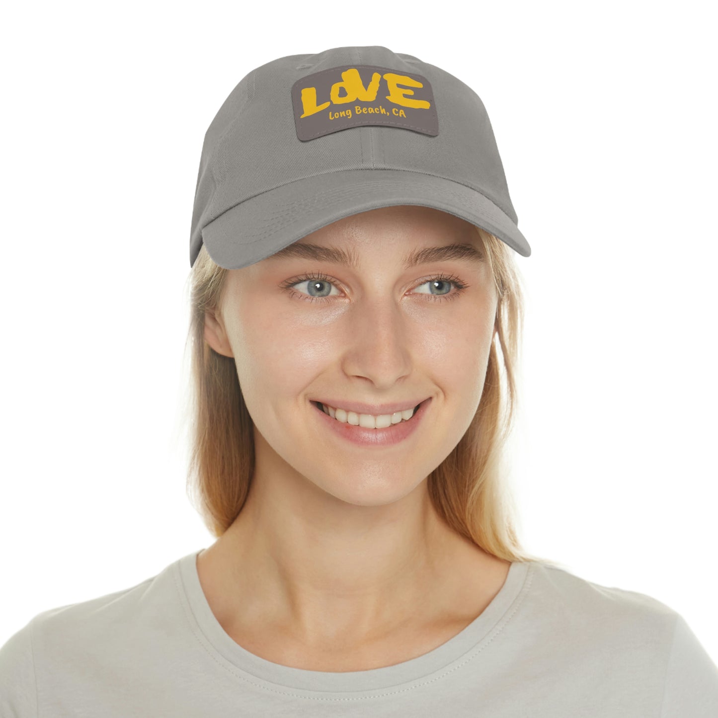 Jk L💛VE Long Beach, Ca Hat with Leather Patch - Long Beach CA Edition