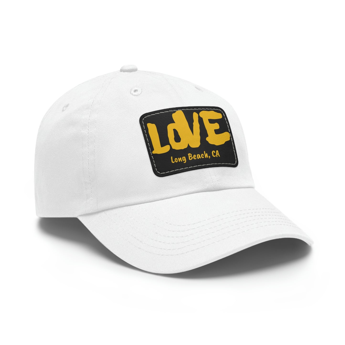 Jk L💛VE Long Beach, Ca Hat with Leather Patch - Long Beach CA Edition