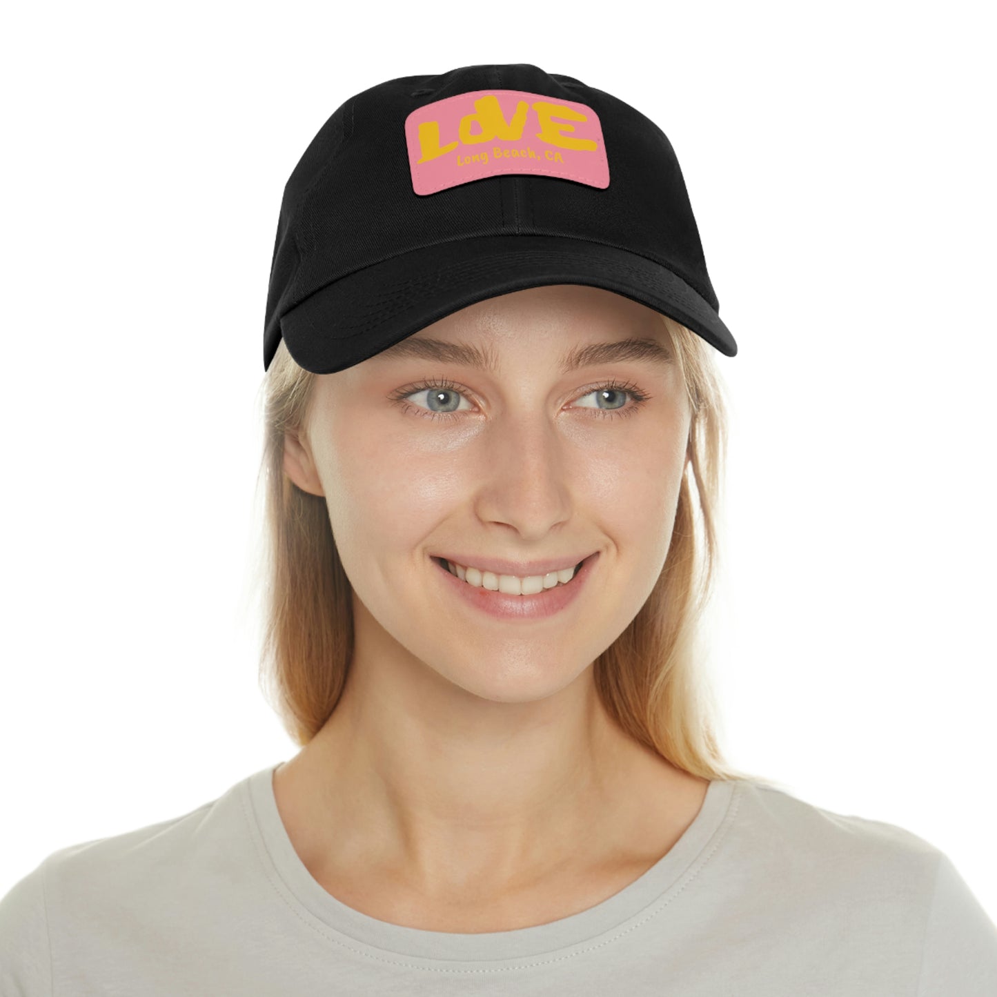 Jk L💛VE Long Beach, Ca Hat with Leather Patch - Long Beach CA Edition