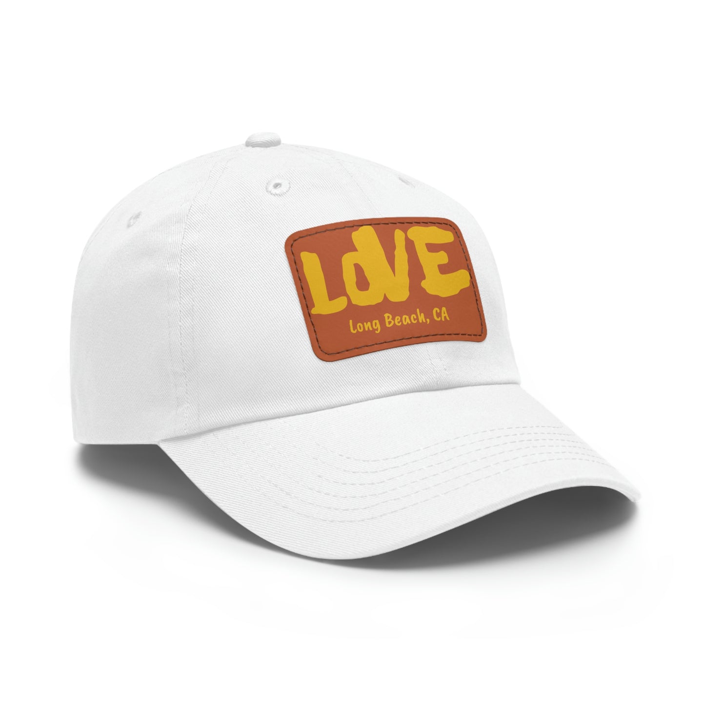Jk L💛VE Long Beach, Ca Hat with Leather Patch - Long Beach CA Edition