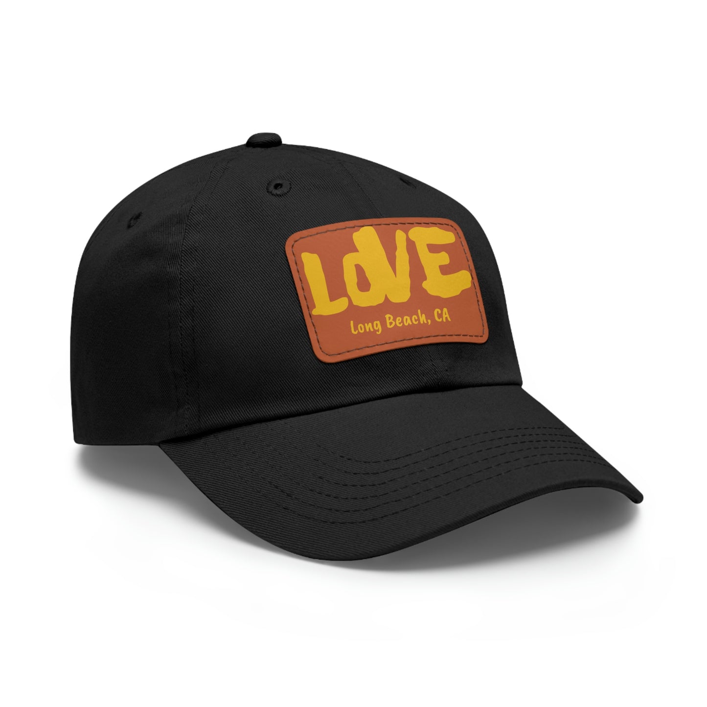Jk L💛VE Long Beach, Ca Hat with Leather Patch - Long Beach CA Edition