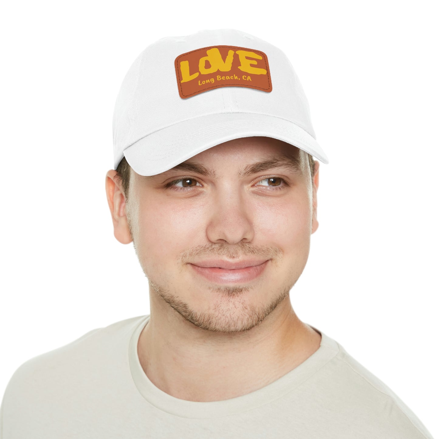 Jk L💛VE Long Beach, Ca Hat with Leather Patch - Long Beach CA Edition