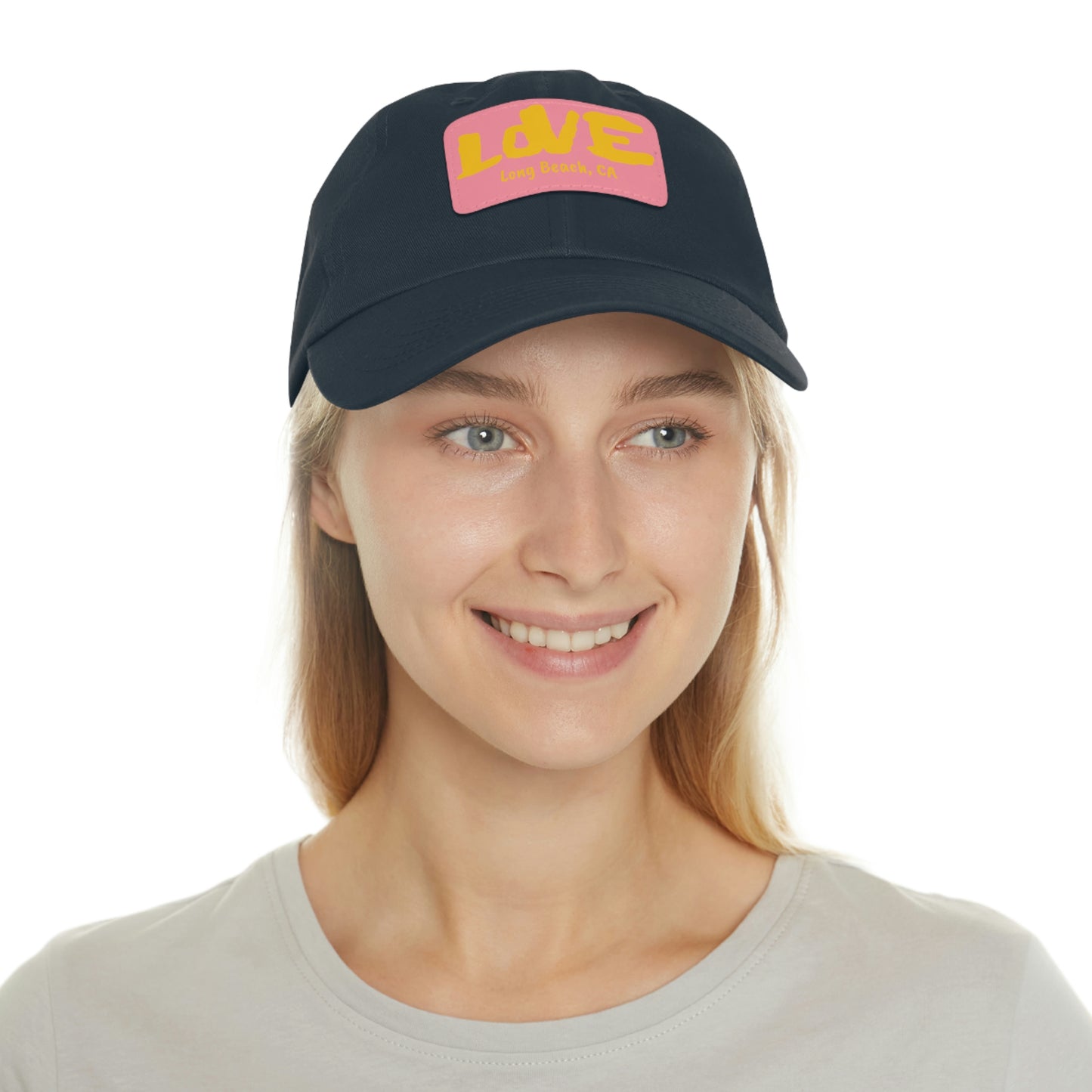 Jk L💛VE Long Beach, Ca Hat with Leather Patch - Long Beach CA Edition