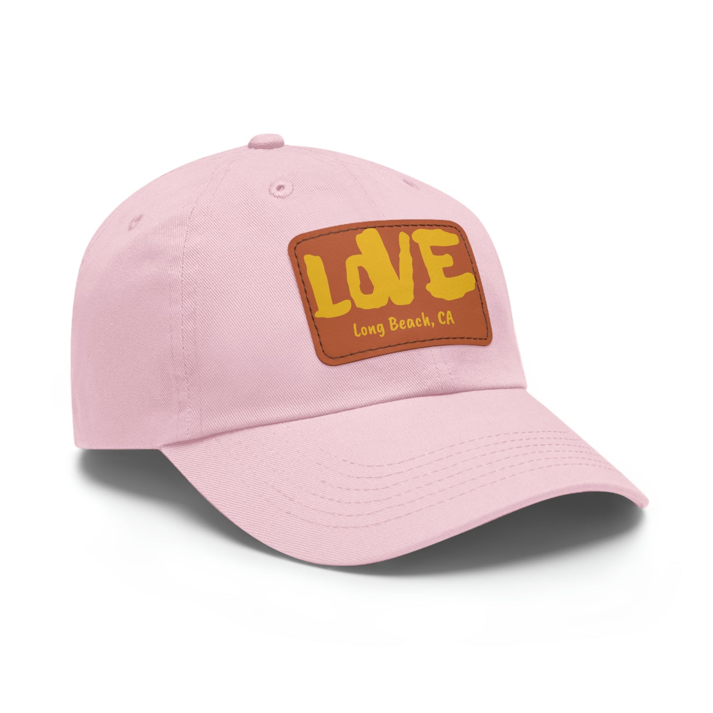 Jk L💛VE Long Beach, Ca Hat with Leather Patch - Long Beach CA Edition