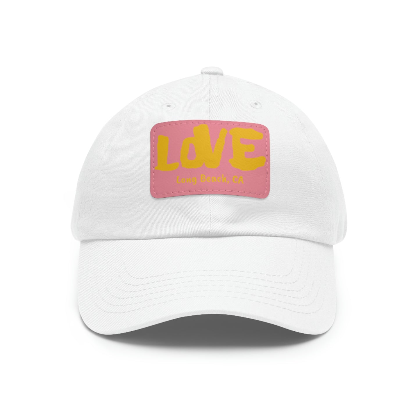 Jk L💛VE Long Beach, Ca Hat with Leather Patch - Long Beach CA Edition