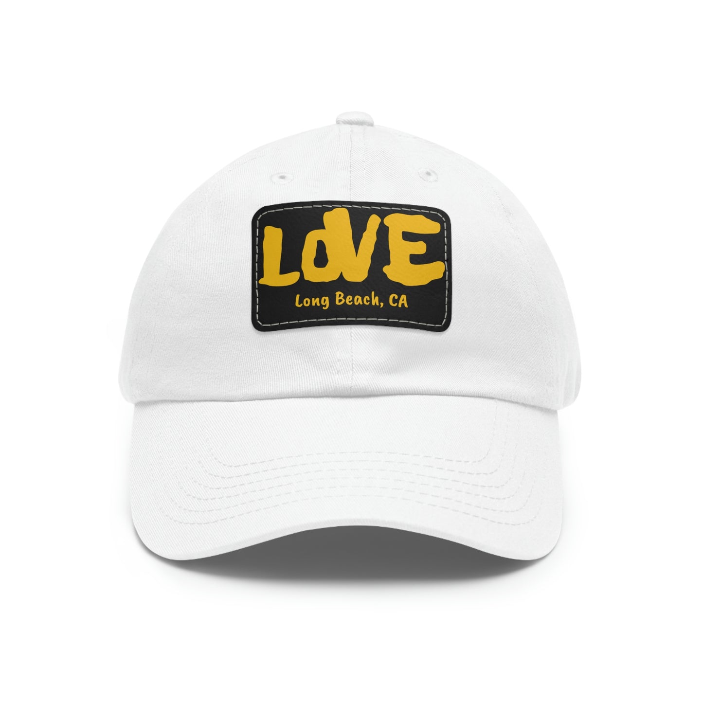 Jk L💛VE Long Beach, Ca Hat with Leather Patch - Long Beach CA Edition