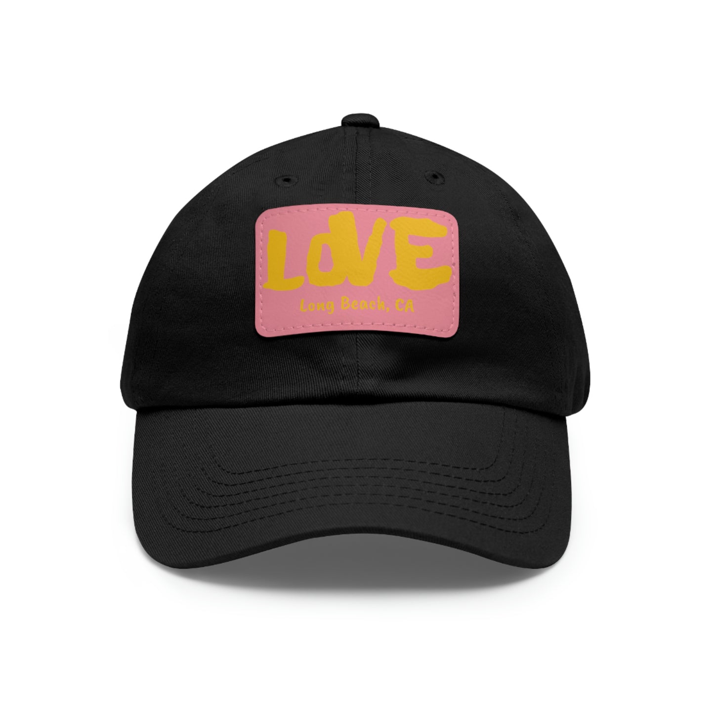 Jk L💛VE Long Beach, Ca Hat with Leather Patch - Long Beach CA Edition