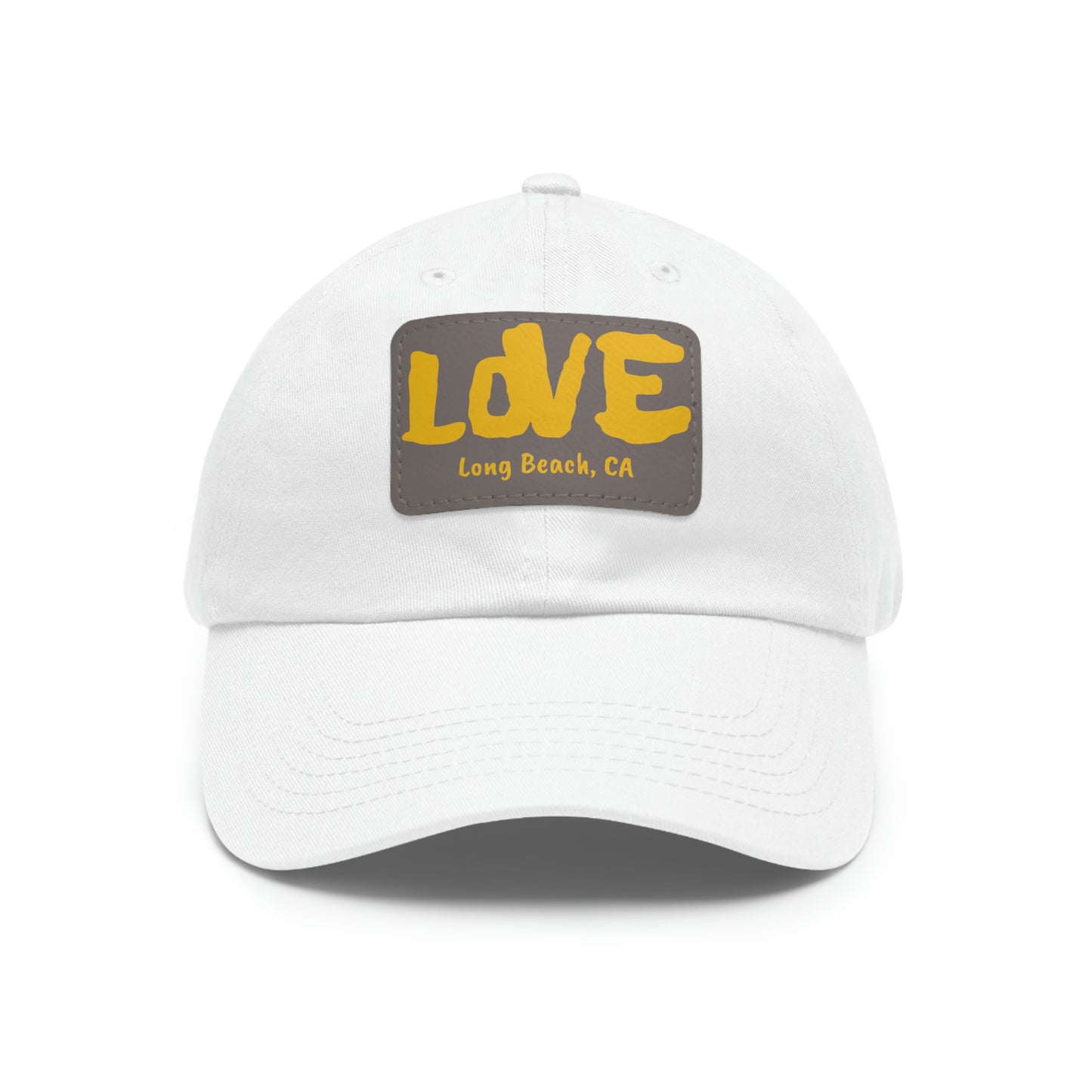 Jk L💛VE Long Beach, Ca Hat with Leather Patch - Long Beach CA Edition