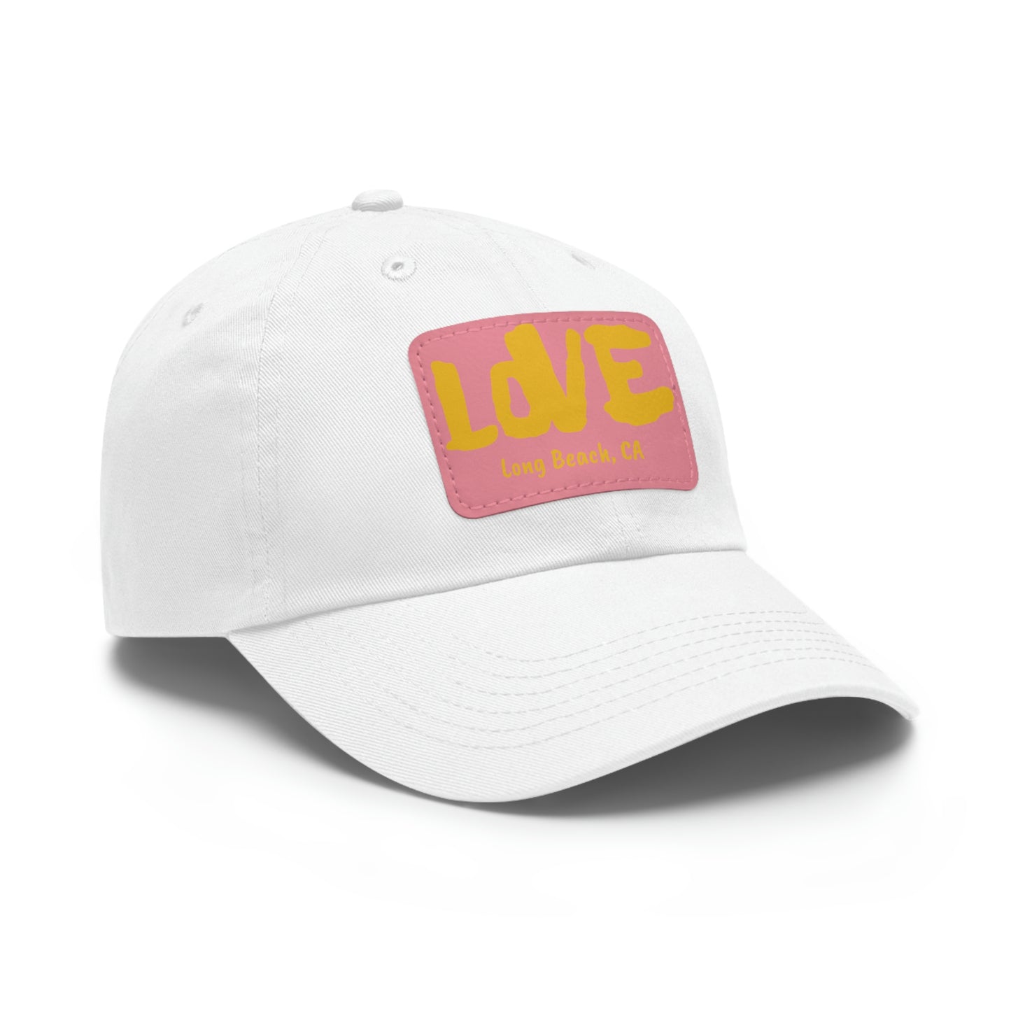 Jk L💛VE Long Beach, Ca Hat with Leather Patch - Long Beach CA Edition