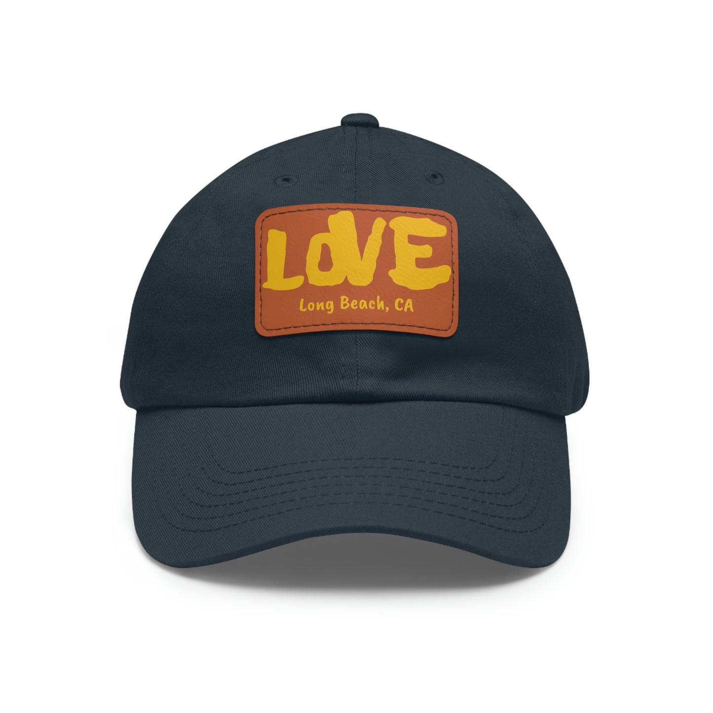 Jk L💛VE Long Beach, Ca Hat with Leather Patch - Long Beach CA Edition