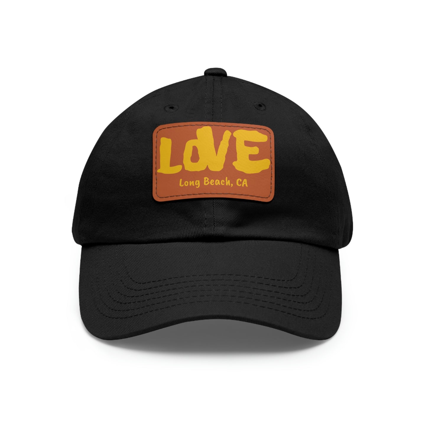 Jk L💛VE Long Beach, Ca Hat with Leather Patch - Long Beach CA Edition