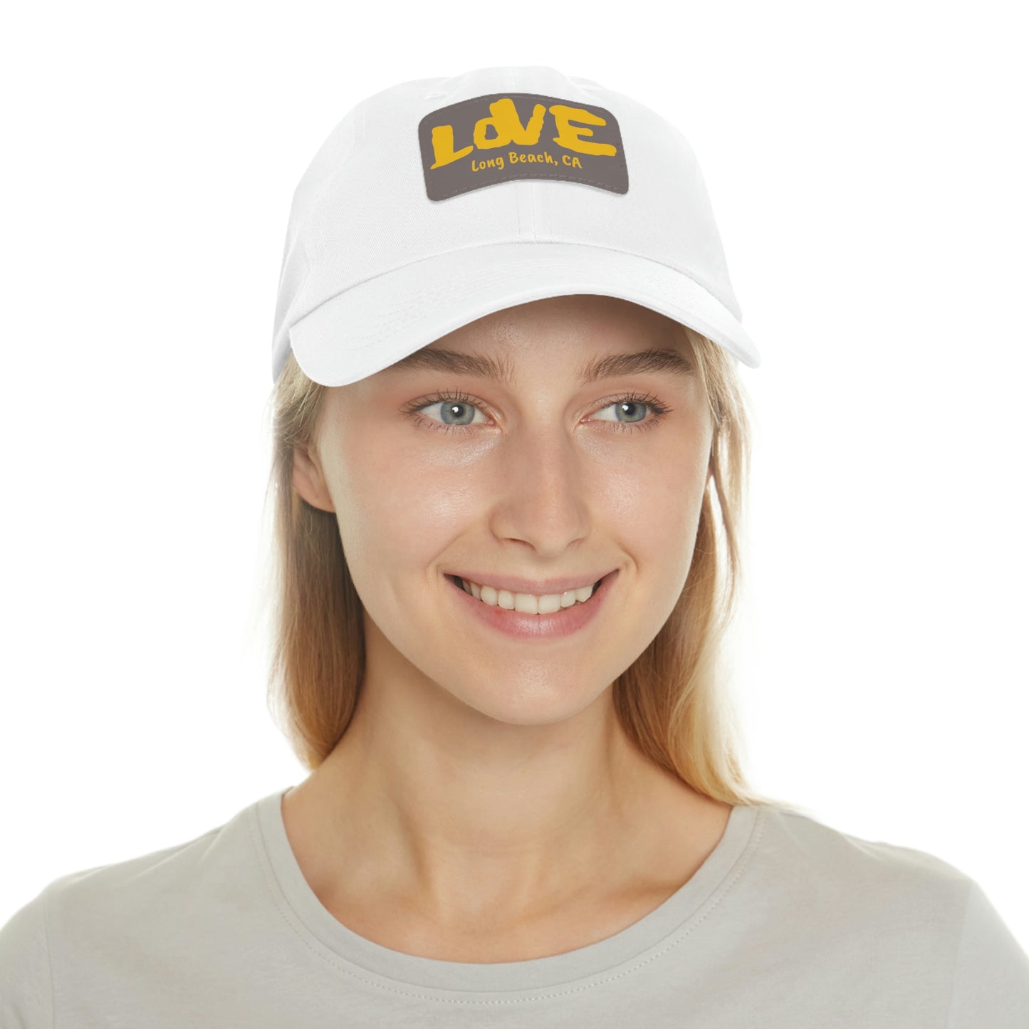 Jk L💛VE Long Beach, Ca Hat with Leather Patch - Long Beach CA Edition