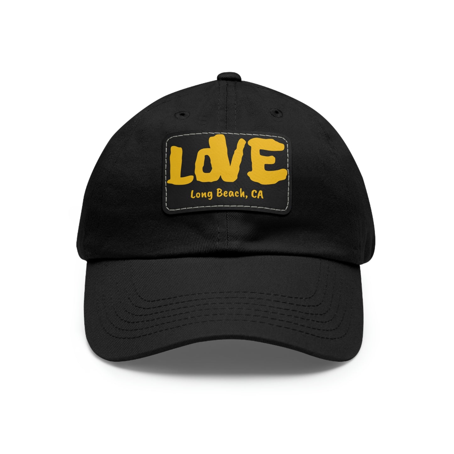 Jk L💛VE Long Beach, Ca Hat with Leather Patch - Long Beach CA Edition