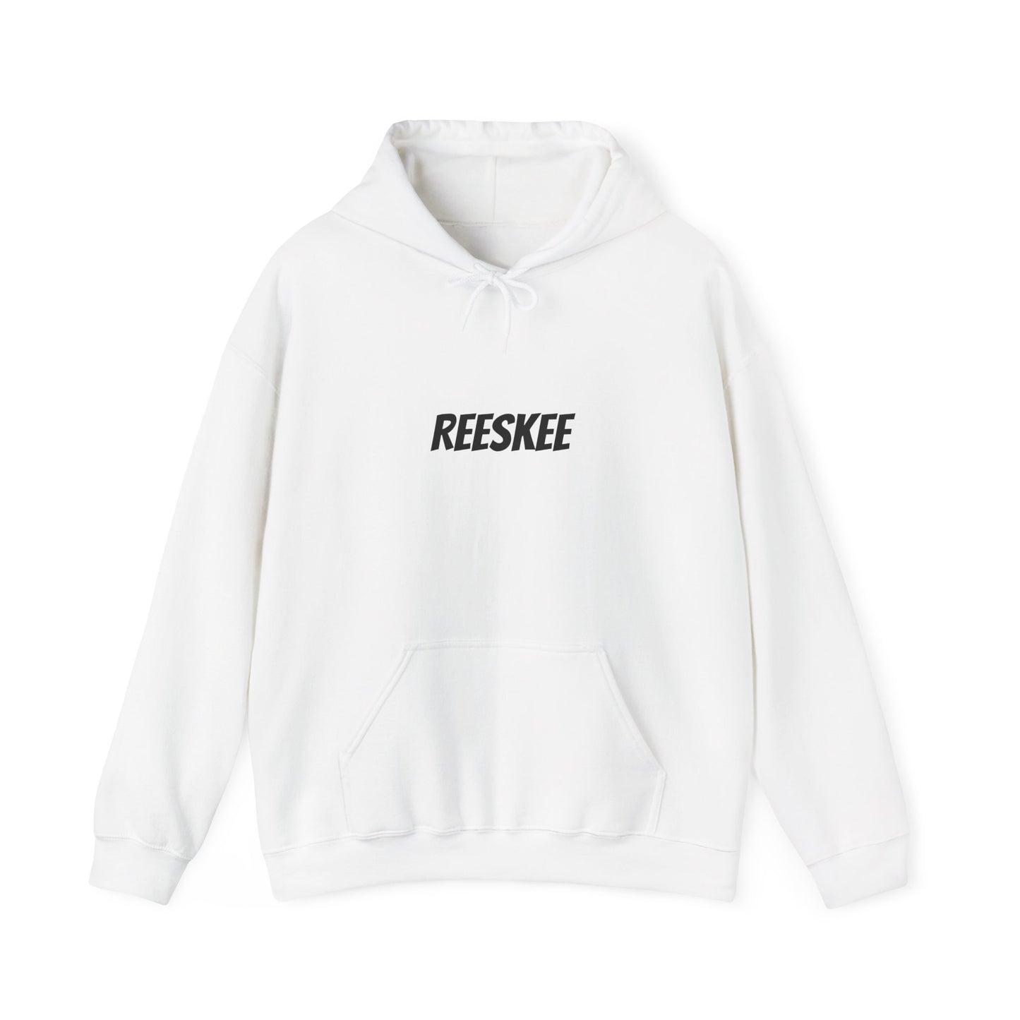 Reeskee "Blessed" White Hoodie - Minimal Graphic Pullover