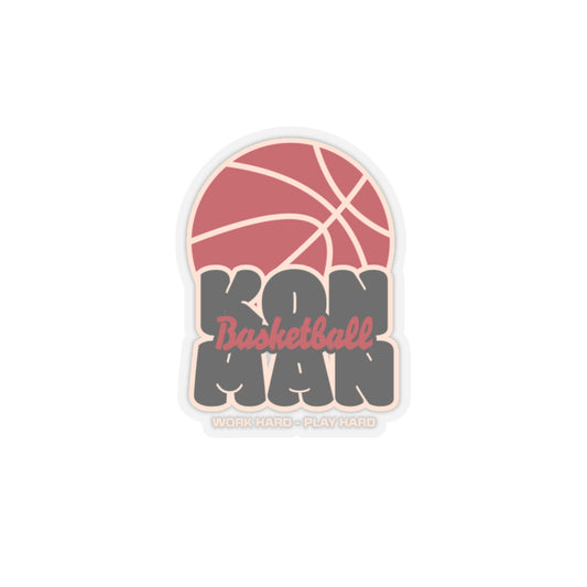 K🏀NMAN Basketball Kiss-Cut Stickers - 'KON MAN' | Work Hard - Play Hard | Perfect for Sports Enthusiasts