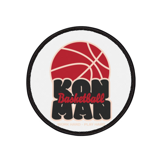 K🏀NMAN Basketball Iron-On Patch - Work Hard Play Hard