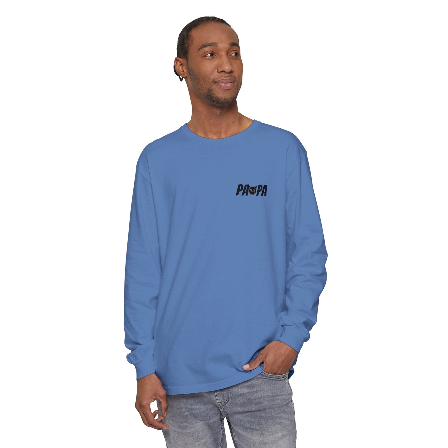 Jk PaPa Bear  - Unisex Garment-dyed Long Sleeve T-Shirt