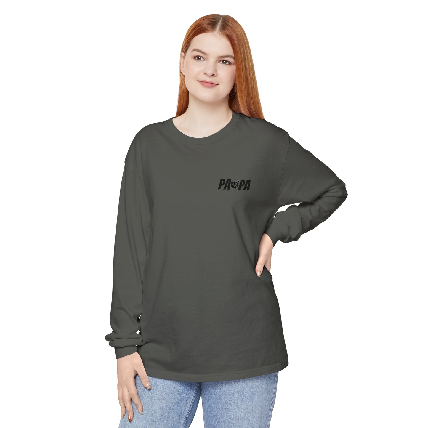 Jk PaPa Bear  - Unisex Garment-dyed Long Sleeve T-Shirt