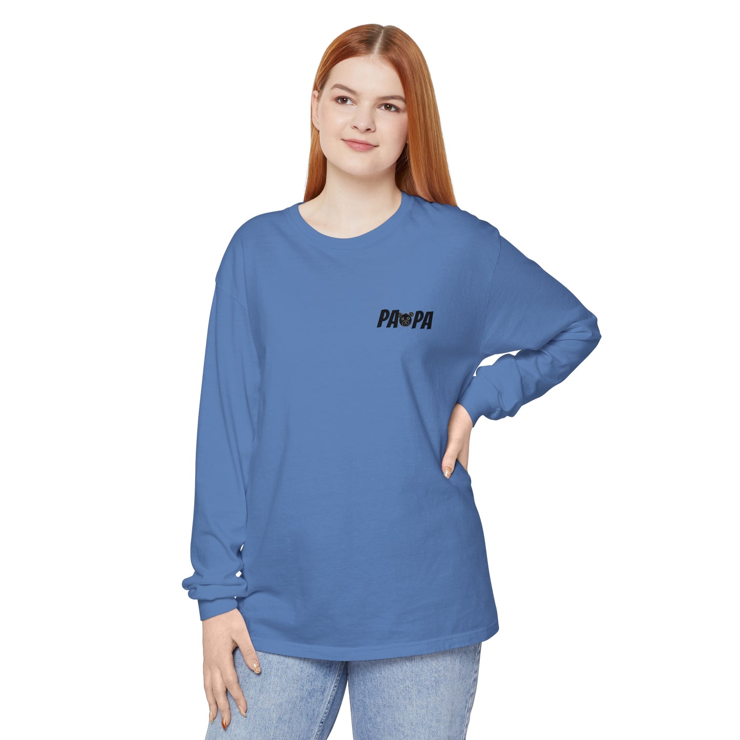 Jk PaPa Bear  - Unisex Garment-dyed Long Sleeve T-Shirt