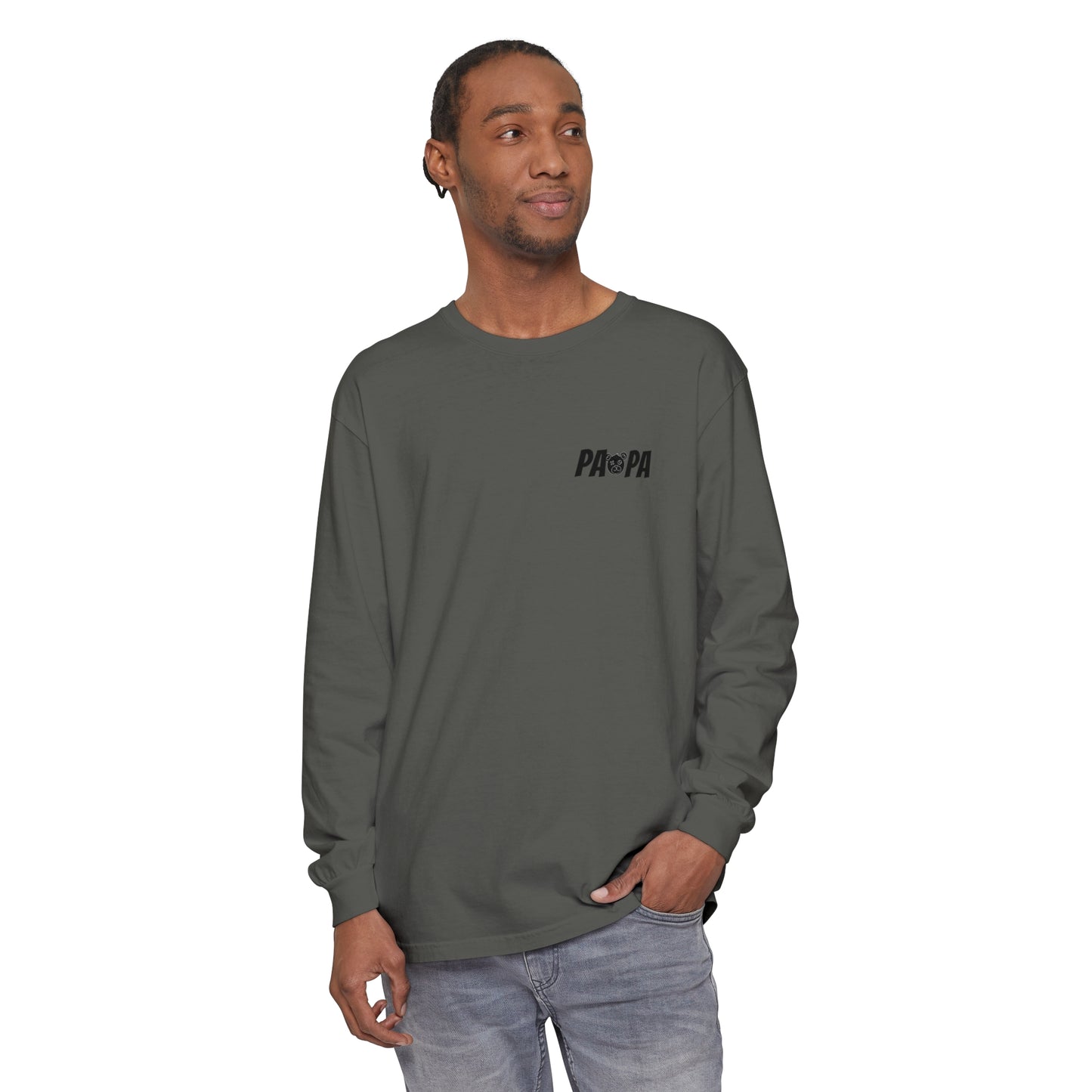 Jk PaPa Bear  - Unisex Garment-dyed Long Sleeve T-Shirt