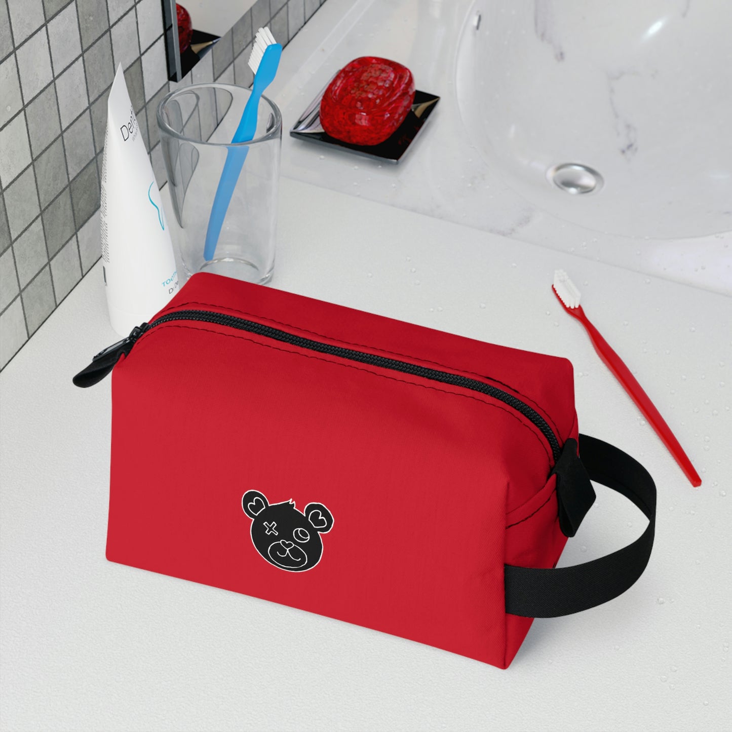 Jk LoVE Bear Toiletry Bag (red)