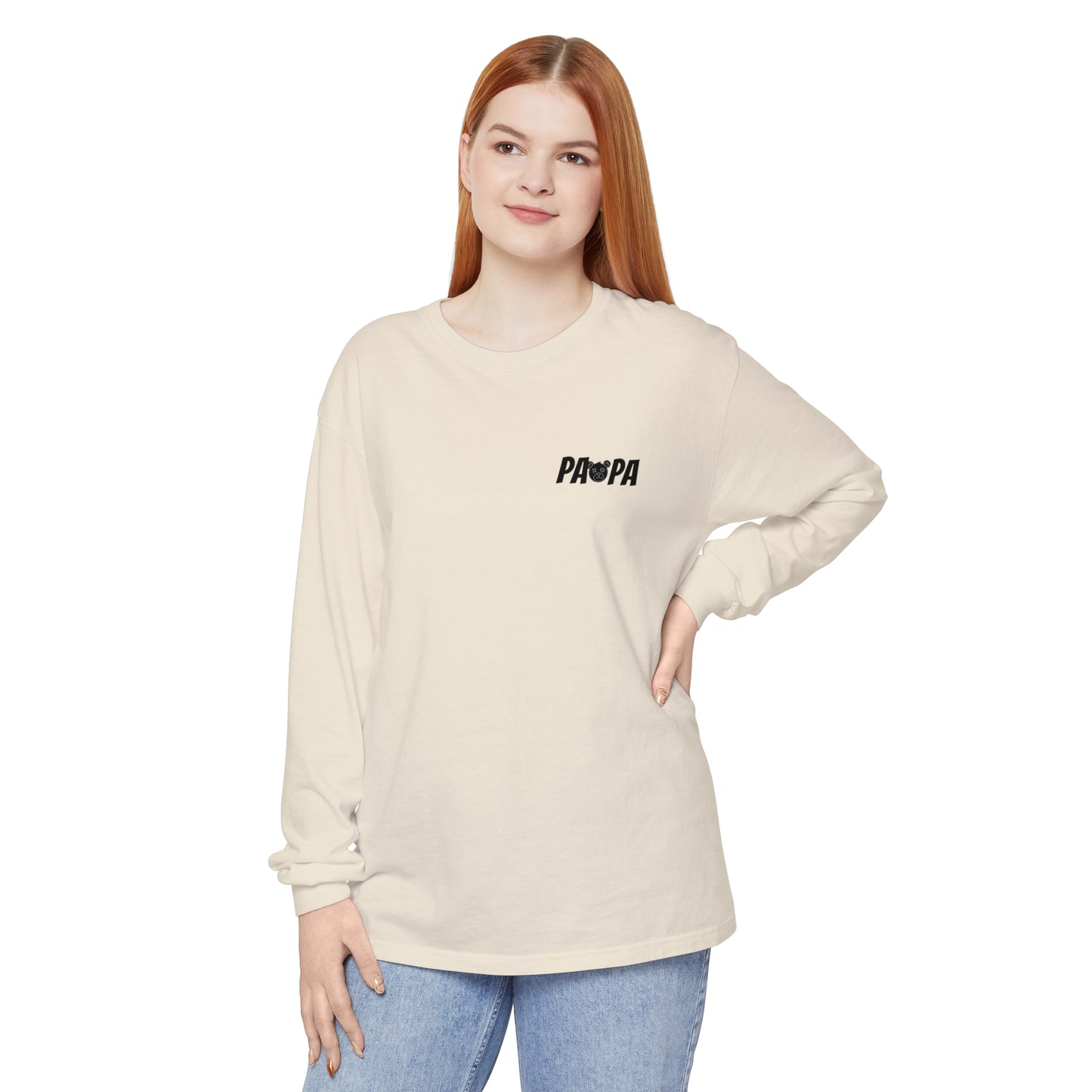 Jk PaPa Bear  - Unisex Garment-dyed Long Sleeve T-Shirt