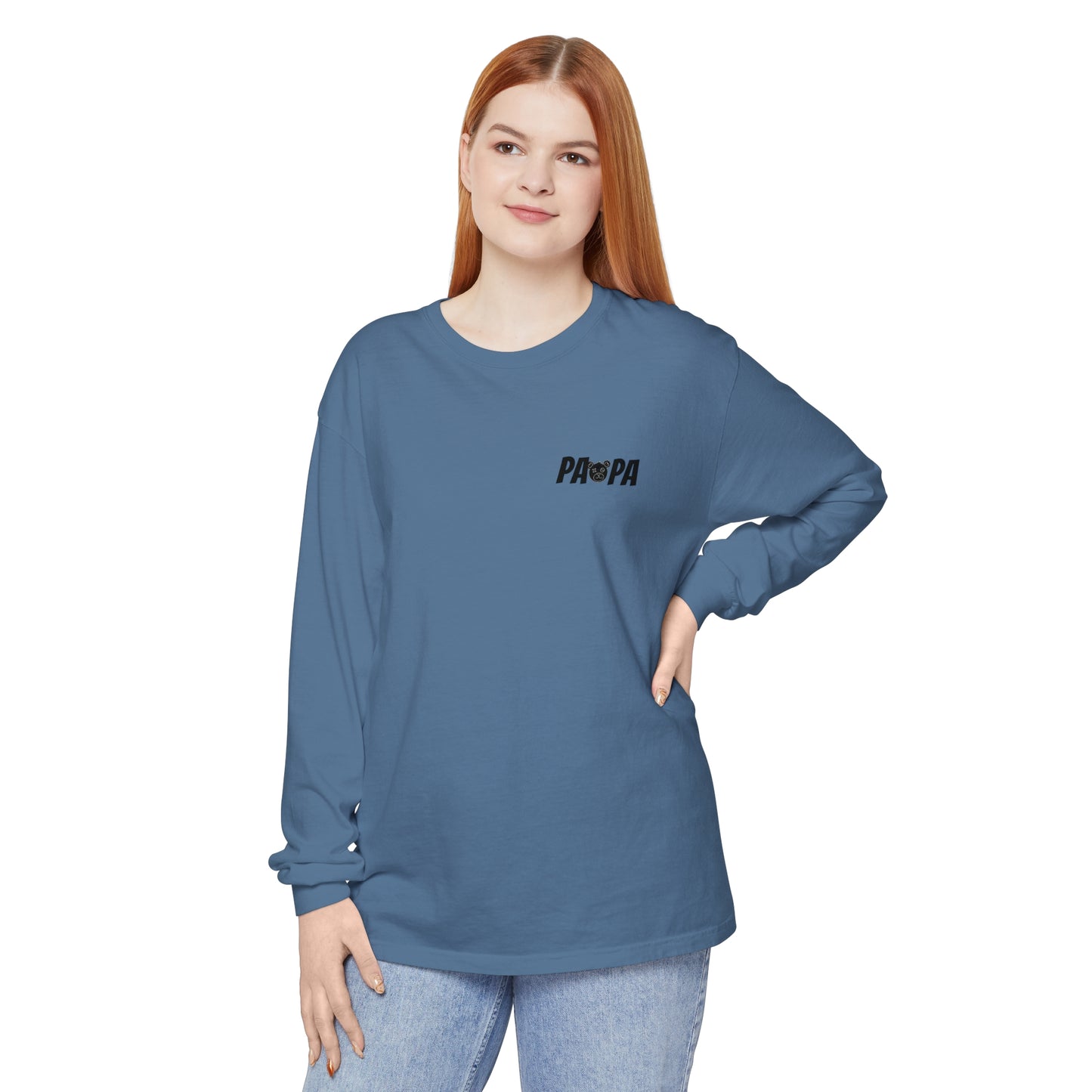 Jk PaPa Bear  - Unisex Garment-dyed Long Sleeve T-Shirt