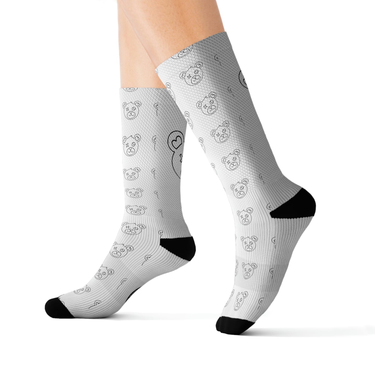 Jk LoVE Bear Socks  (White)